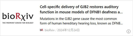 GJB2の細胞特異的送達は、DFNB1難聴のマウスモデルにおける聴覚機能を回復させ、NHP蝸牛における適切な発現を媒介する