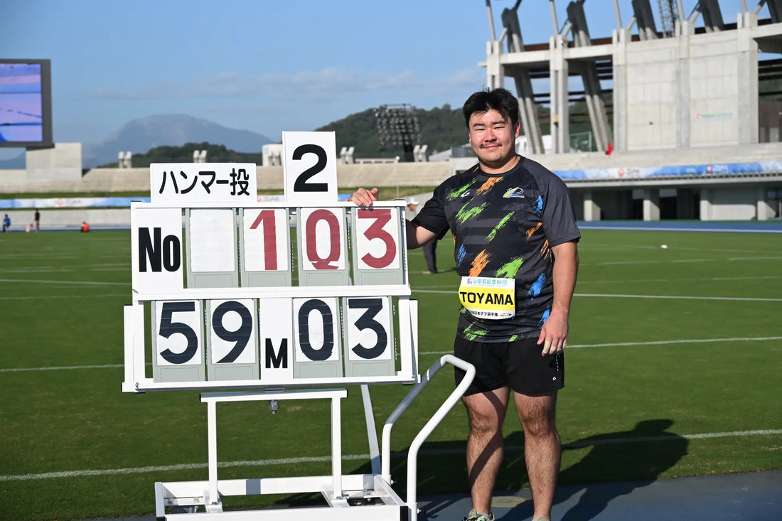 男子ハンマー投げで大会記録を更新した遠山莉生選手