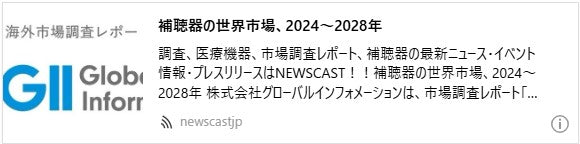 補聴器の世界市場、2024～2028年