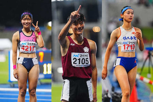 インターハイで活躍した高校生たち、（左から）吉永優衣、松下碩斗、阪真琴【写真：荒川祐史】