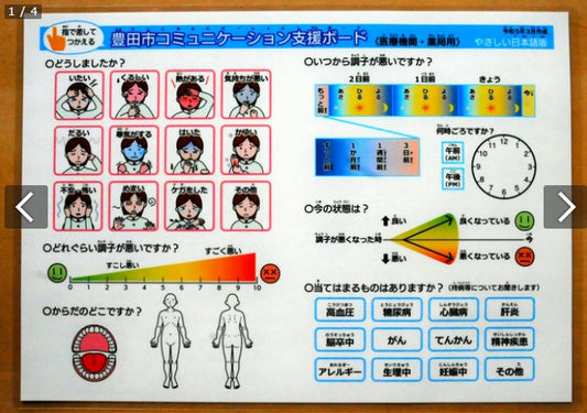 やさしいことばとイラストでやりとり円滑に　病院版の支援ボード制作
