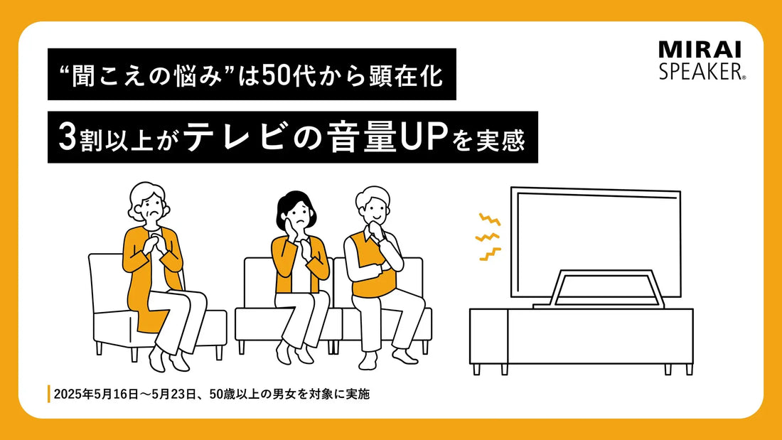 【父の日2025目前】“聞こえの悩み”は50代から顕在化3割以上がテレビの音量UPを実感｜対策を取れていない方も＜「聞こえ」に関する意識調査＞