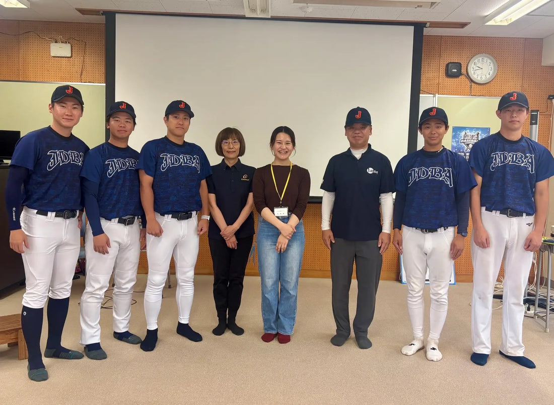 左より、小菅選手、殿山選手、冨樫選手、日本コクレアストーン、Bridge Heart代表池田氏、殿山理事、安藤選手、桑原選手