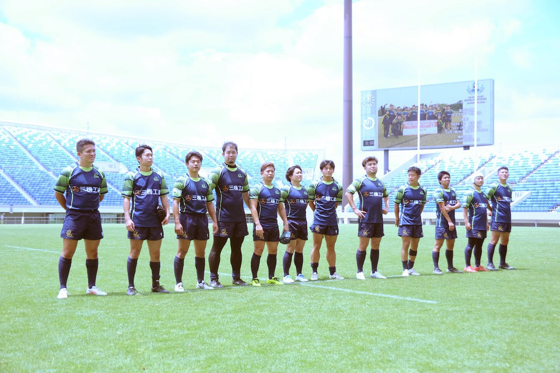 熊谷ラグビー場にお目見えしたデフラグビー日本代表“クワイエットタイフーン”（筆者撮影）