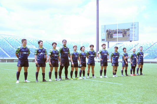 熊谷ラグビー場にお目見えしたデフラグビー日本代表“クワイエットタイフーン”（筆者撮影）
