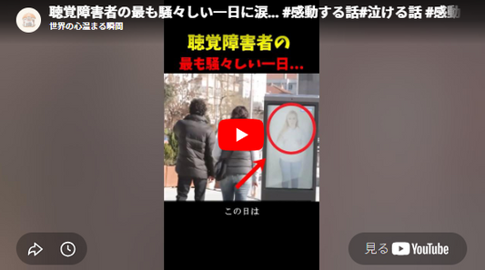 YouTubeの画面「 聴覚障害者の最も騒々しい一日に涙…」