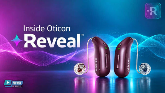 オティコンの新しい補聴器プラットフォーム「Reveal」のバナー