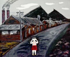 「目で楽しむ」記憶の風景18点　聴覚障害のコントラバス奏者・ディジー吉本さん絵画展　佐賀市大和町で10月27日まで