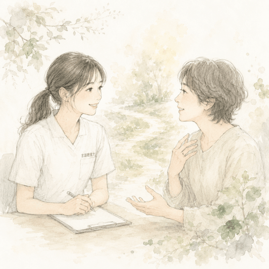 言語聴覚士と患者のイラスト